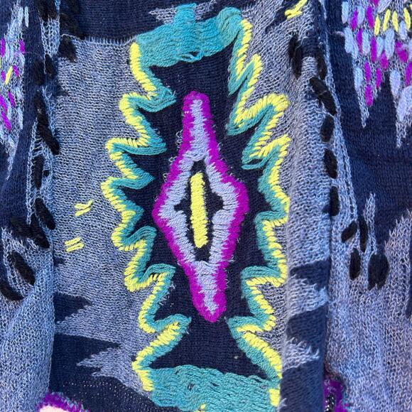 Free People Thirty Seven Miles East Aztec Boho Tank Top Colorful Medium Festival - Picture 5 of 6